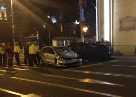 Accident cu 7 victime în centrul Oradiei, după ce o şoferiţă de 20 de ani n-a dat prioritate